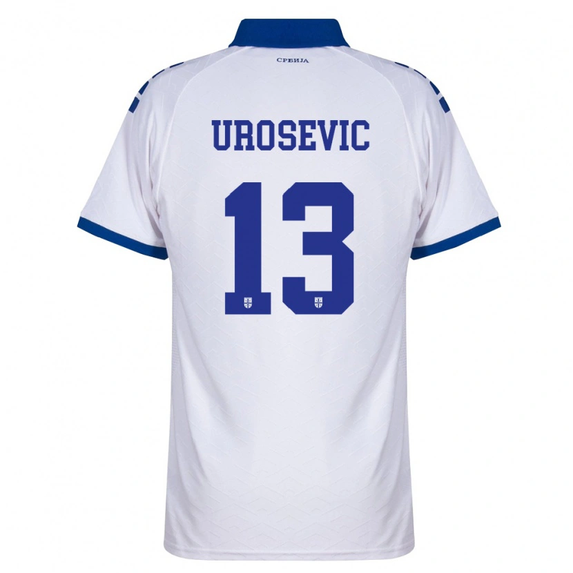 Danxen Män Serbien David Urosevic #13 Marin Vit Röd Bortatröja Matchtröjor 26-28 Tröjor T-Tröja