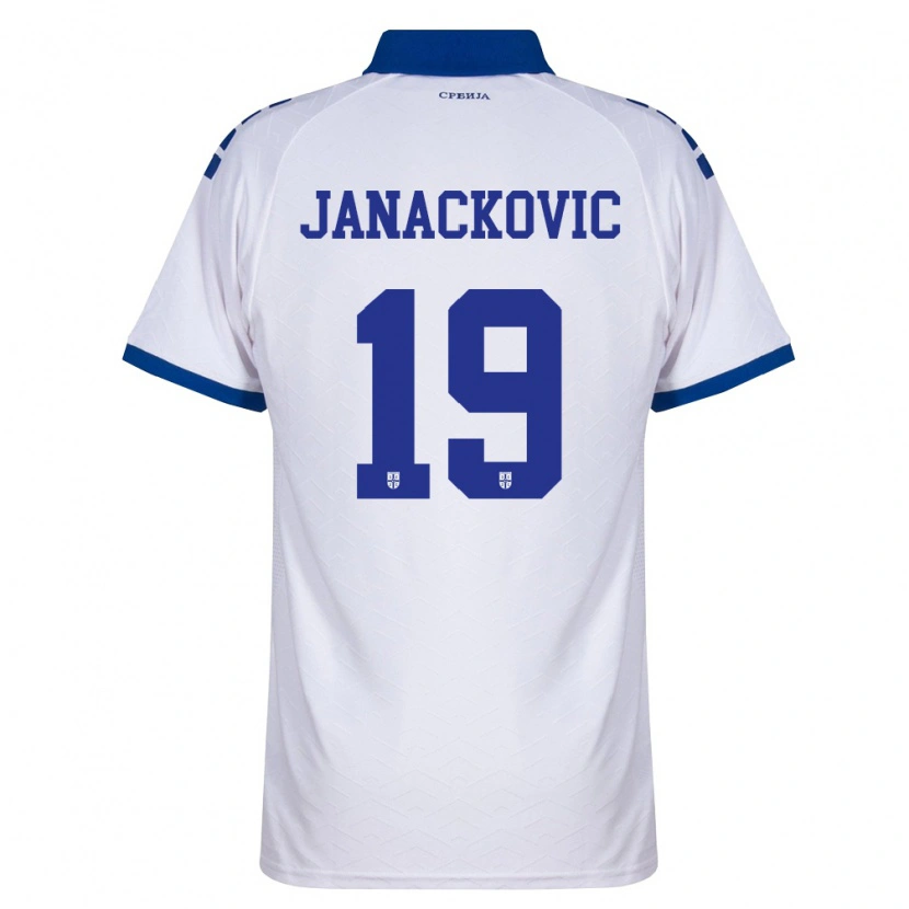 Danxen Män Serbien Dusko Janackovic #19 Marin Vit Röd Bortatröja Matchtröjor 26-28 Tröjor T-Tröja