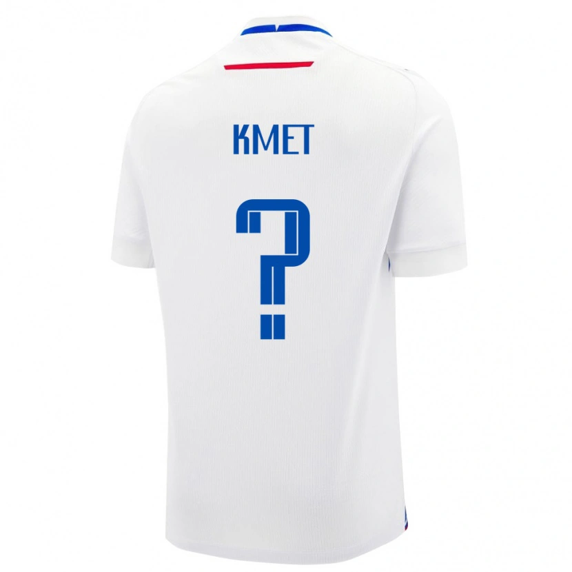 Danxen Män Slovakien Dominik Kmet #0 Vit Blå Bortatröja Matchtröjor 26-28 Tröjor T-Tröja