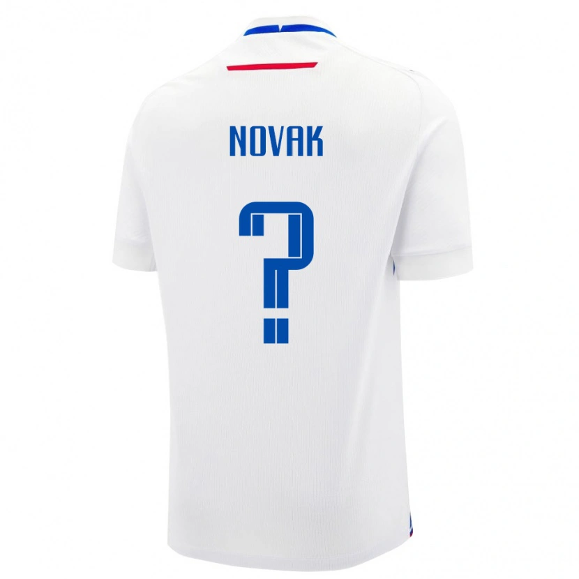 Danxen Män Slovakien Maros Novak #0 Vit Blå Bortatröja Matchtröjor 26-28 Tröjor T-Tröja