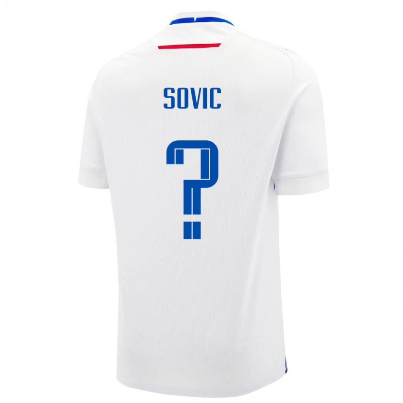 Danxen Män Slovakien Miroslav Sovic #0 Vit Blå Bortatröja Matchtröjor 26-28 Tröjor T-Tröja