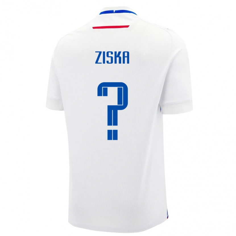 Danxen Män Slovakien Daniel Ziska #0 Vit Blå Bortatröja Matchtröjor 26-28 Tröjor T-Tröja
