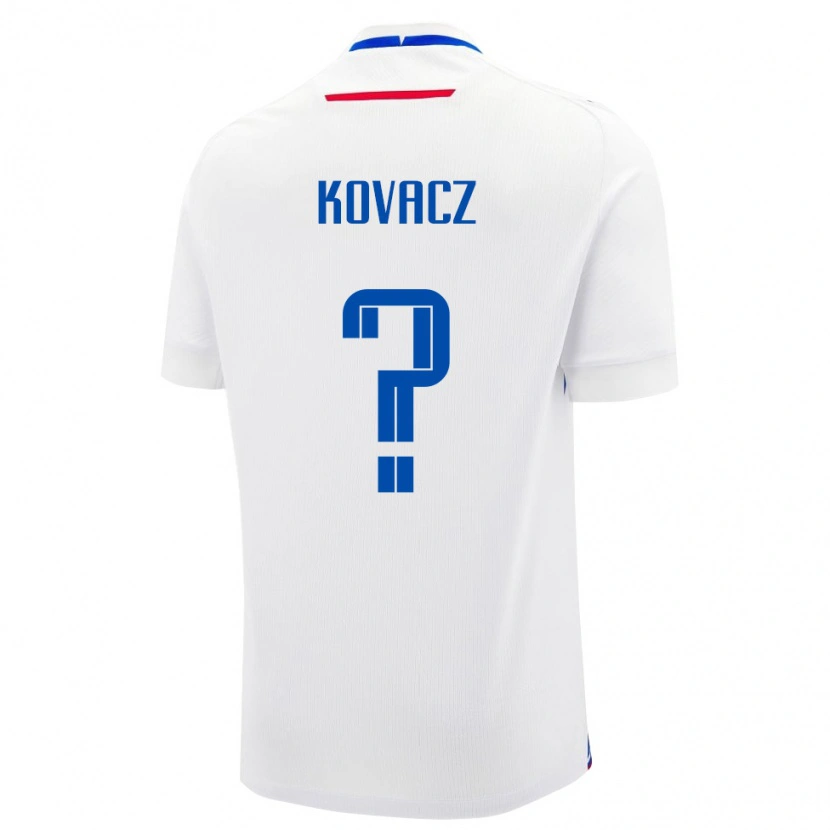 Danxen Män Slovakien Sameer Kovacz #0 Vit Blå Bortatröja Matchtröjor 26-28 Tröjor T-Tröja