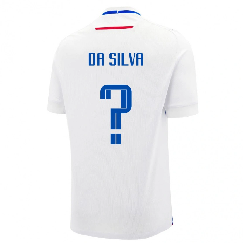 Danxen Män Slovakien Leonardo Da Silva #0 Vit Blå Bortatröja Matchtröjor 26-28 Tröjor T-Tröja