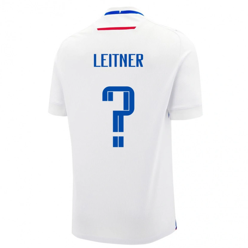 Danxen Män Slovakien Patrik Leitner #0 Vit Blå Bortatröja Matchtröjor 26-28 Tröjor T-Tröja