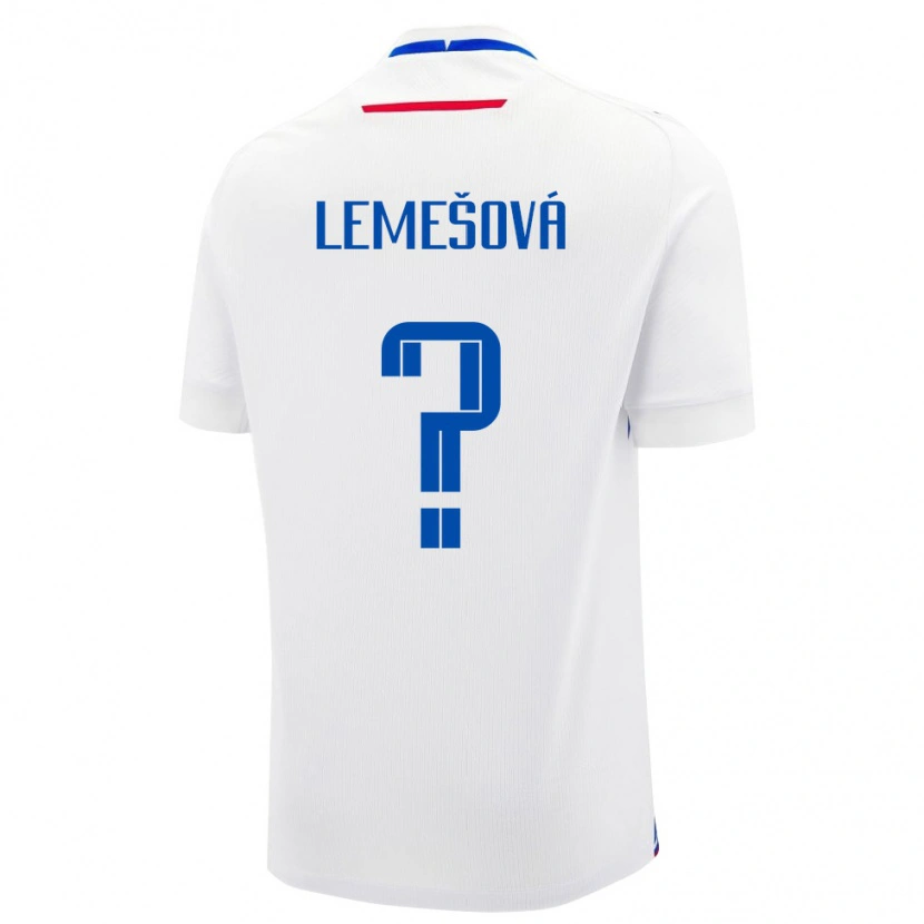 Danxen Män Slovakien Diana Lemešová #0 Vit Blå Bortatröja Matchtröjor 26-28 Tröjor T-Tröja