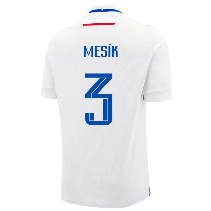 Danxen Män Slovakien Ivan Mesik #3 Vit Blå Bortatröja Matchtröjor 26-28 Tröjor T-Tröja
