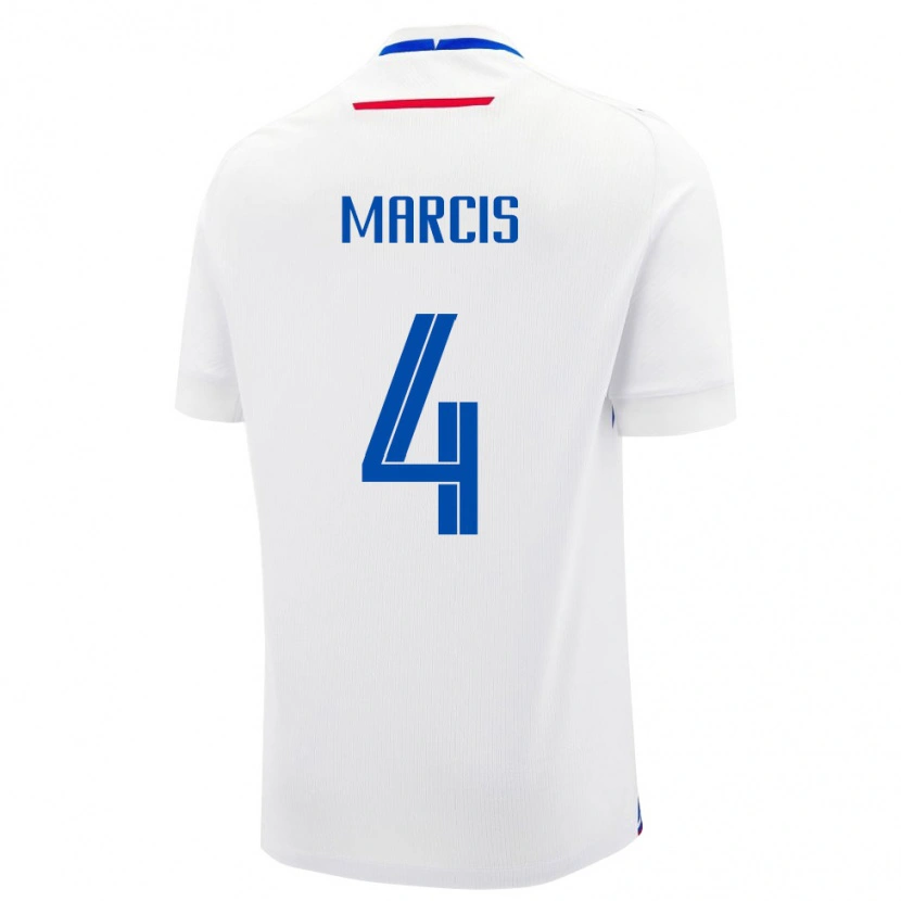 Danxen Män Slovakien Martin Marcis #4 Vit Blå Bortatröja Matchtröjor 26-28 Tröjor T-Tröja