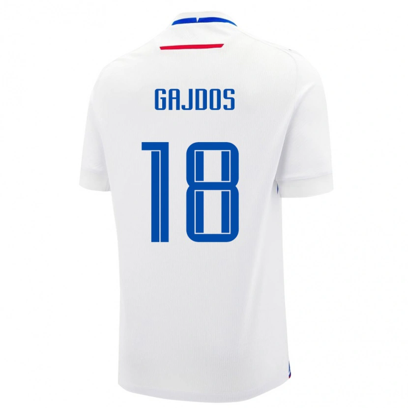 Danxen Män Slovakien Artur Gajdos #18 Vit Blå Bortatröja Matchtröjor 26-28 Tröjor T-Tröja