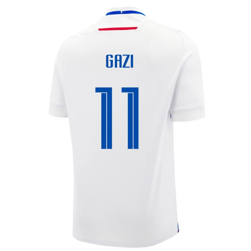 Danxen Män Slovakien Adam Gazi #11 Vit Blå Bortatröja Matchtröjor 26-28 Tröjor T-Tröja