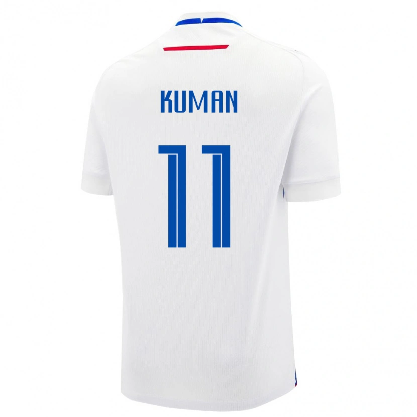 Danxen Män Slovakien Lukas Kuman #11 Vit Blå Bortatröja Matchtröjor 26-28 Tröjor T-Tröja