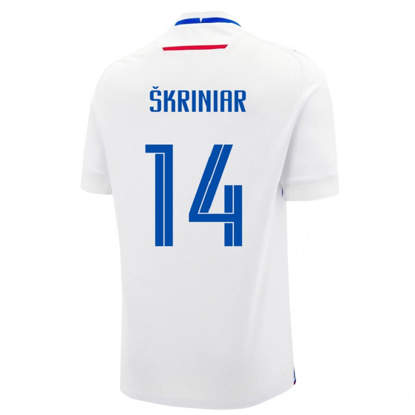 Danxen Män Slovakien Milan Škriniar #14 Vit Blå Bortatröja Matchtröjor 26-28 Tröjor T-Tröja