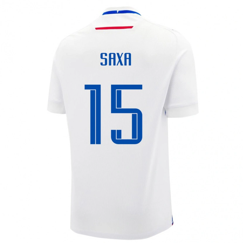 Danxen Män Slovakien Michal Saxa #15 Vit Blå Bortatröja Matchtröjor 26-28 Tröjor T-Tröja