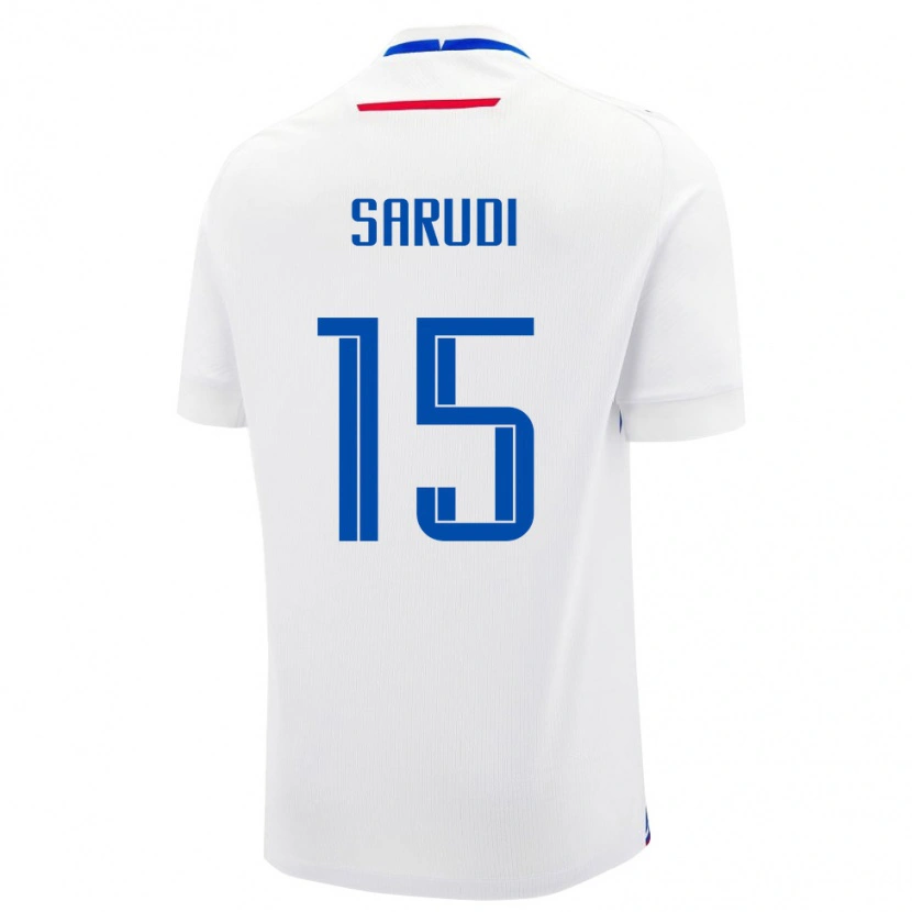 Danxen Män Slovakien Samuel Sarudi #15 Vit Blå Bortatröja Matchtröjor 26-28 Tröjor T-Tröja