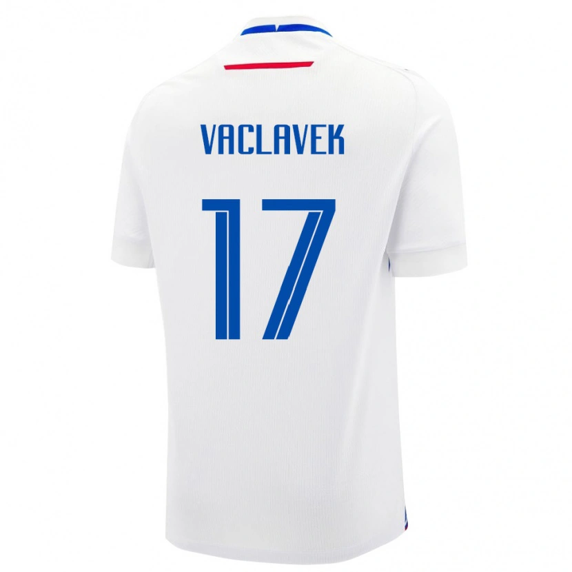 Danxen Män Slovakien Marko Vaclavek #17 Vit Blå Bortatröja Matchtröjor 26-28 Tröjor T-Tröja