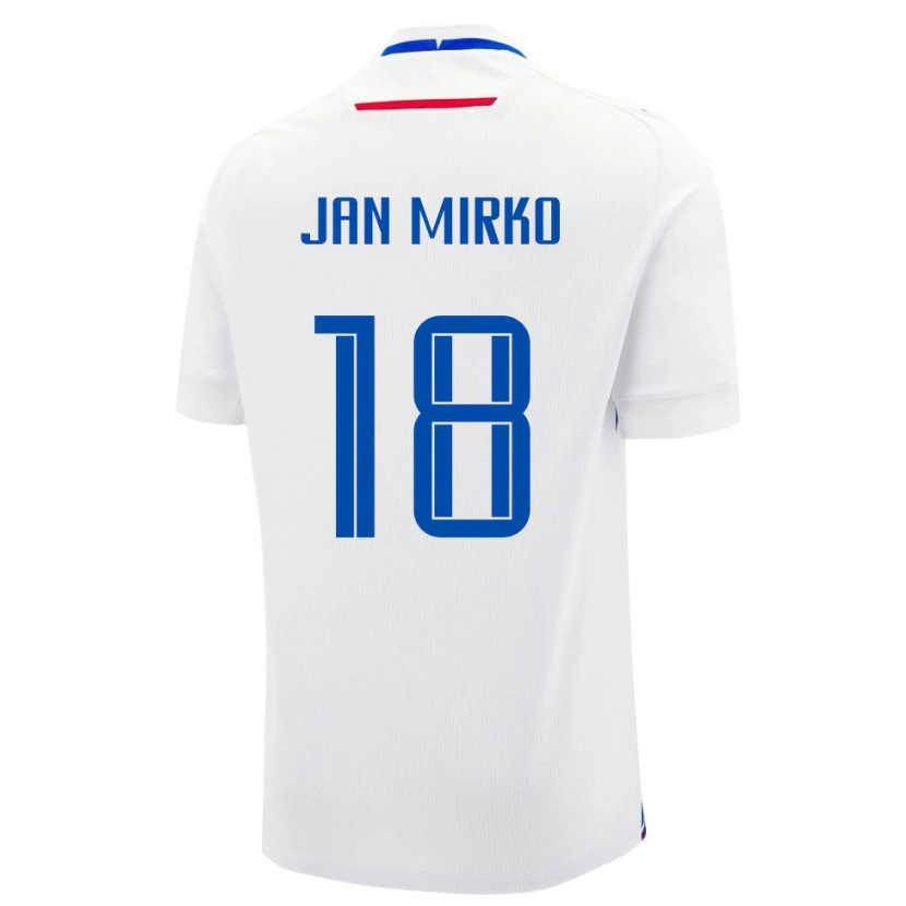 Danxen Män Slovakien Tobias Jan Mirko #18 Vit Blå Bortatröja Matchtröjor 26-28 Tröjor T-Tröja