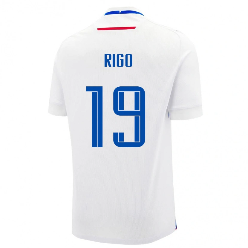 Danxen Män Slovakien Tomas Rigo #19 Vit Blå Bortatröja Matchtröjor 26-28 Tröjor T-Tröja