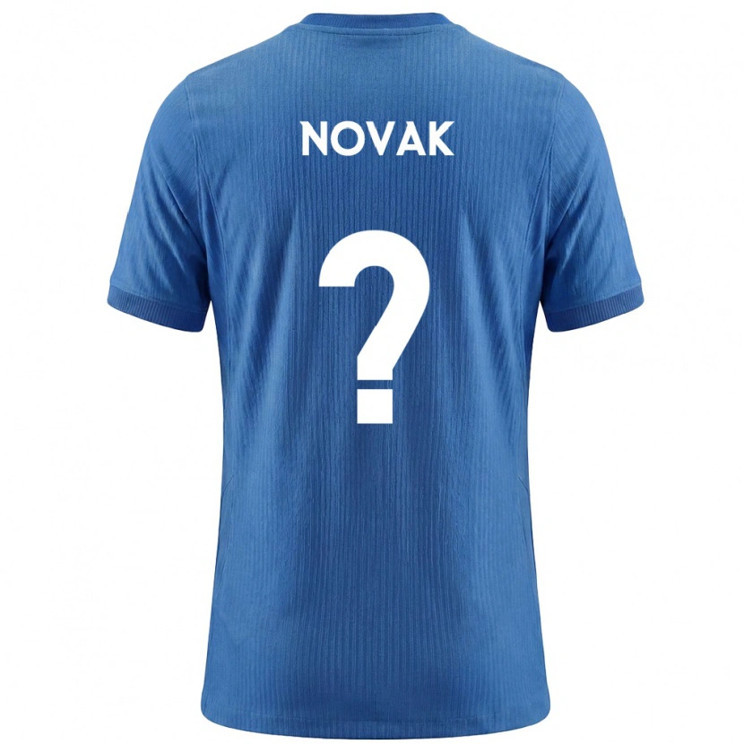 Danxen Män Slovenien Luka Novak #0 Blå Vit Bortatröja Matchtröjor 26-28 Tröjor T-Tröja