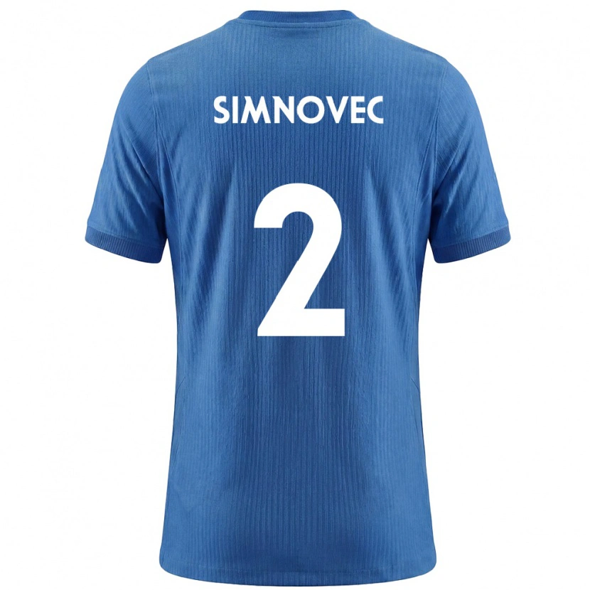 Danxen Män Slovenien Matevz Simnovec #2 Blå Vit Bortatröja Matchtröjor 26-28 Tröjor T-Tröja