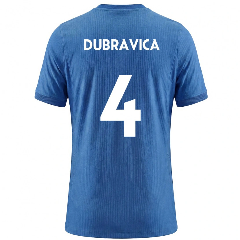 Danxen Män Slovenien Leon Dubravica #4 Blå Vit Bortatröja Matchtröjor 26-28 Tröjor T-Tröja