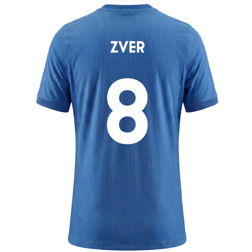 Danxen Män Slovenien Mateja Zver #8 Blå Vit Bortatröja Matchtröjor 26-28 Tröjor T-Tröja