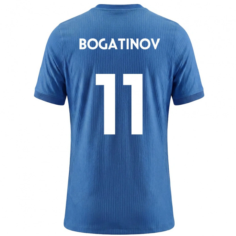 Danxen Män Slovenien Gabriel Bogatinov #11 Blå Vit Bortatröja Matchtröjor 26-28 Tröjor T-Tröja