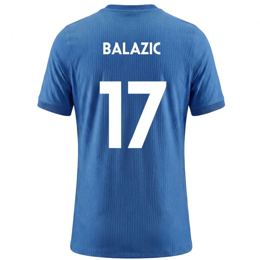 Danxen Män Slovenien Maj Balazic #17 Blå Vit Bortatröja Matchtröjor 26-28 Tröjor T-Tröja