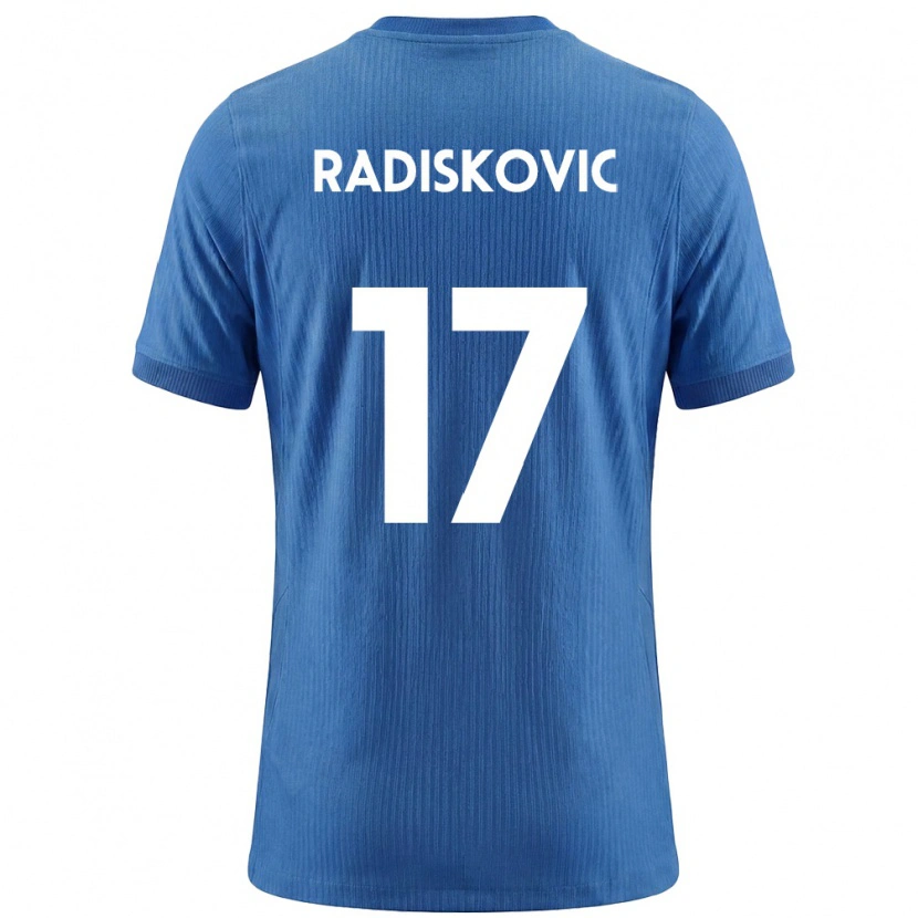 Danxen Män Slovenien Aleks Radiskovic #17 Blå Vit Bortatröja Matchtröjor 26-28 Tröjor T-Tröja