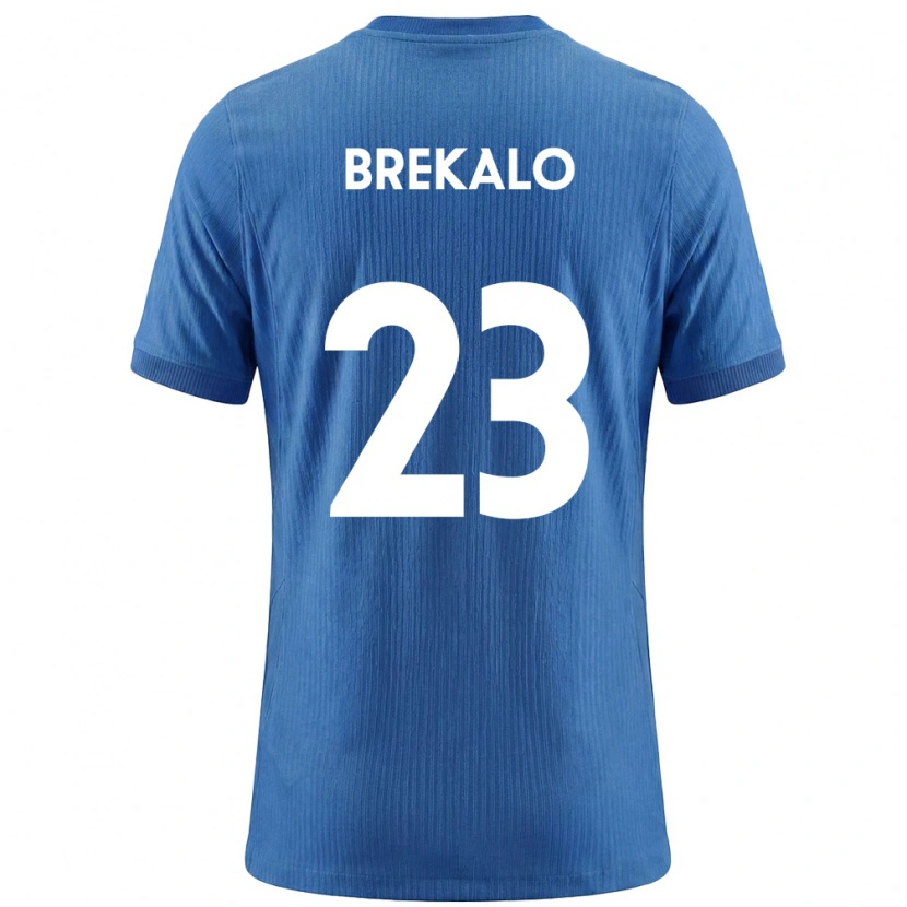 Danxen Män Slovenien David Brekalo #23 Blå Vit Bortatröja Matchtröjor 26-28 Tröjor T-Tröja