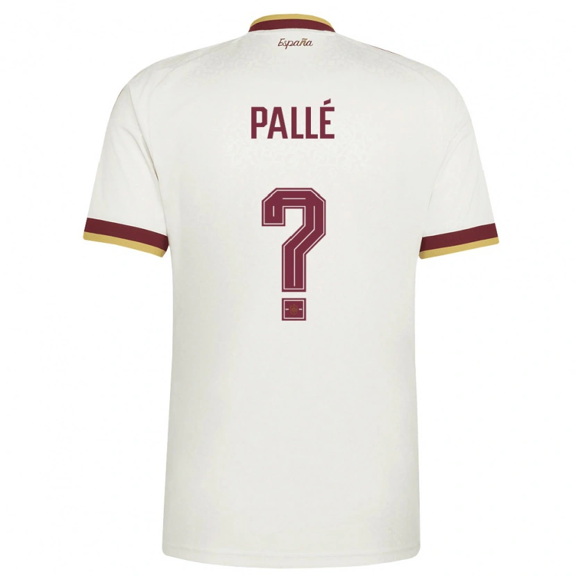 Danxen Män Spanien Joel Pallé #0 Off-White Burgund Bortatröja Matchtröjor 26-28 Tröjor T-Tröja