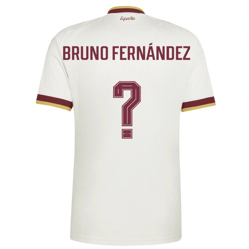 Danxen Män Spanien Bruno Fernández #0 Off-White Burgund Bortatröja Matchtröjor 26-28 Tröjor T-Tröja