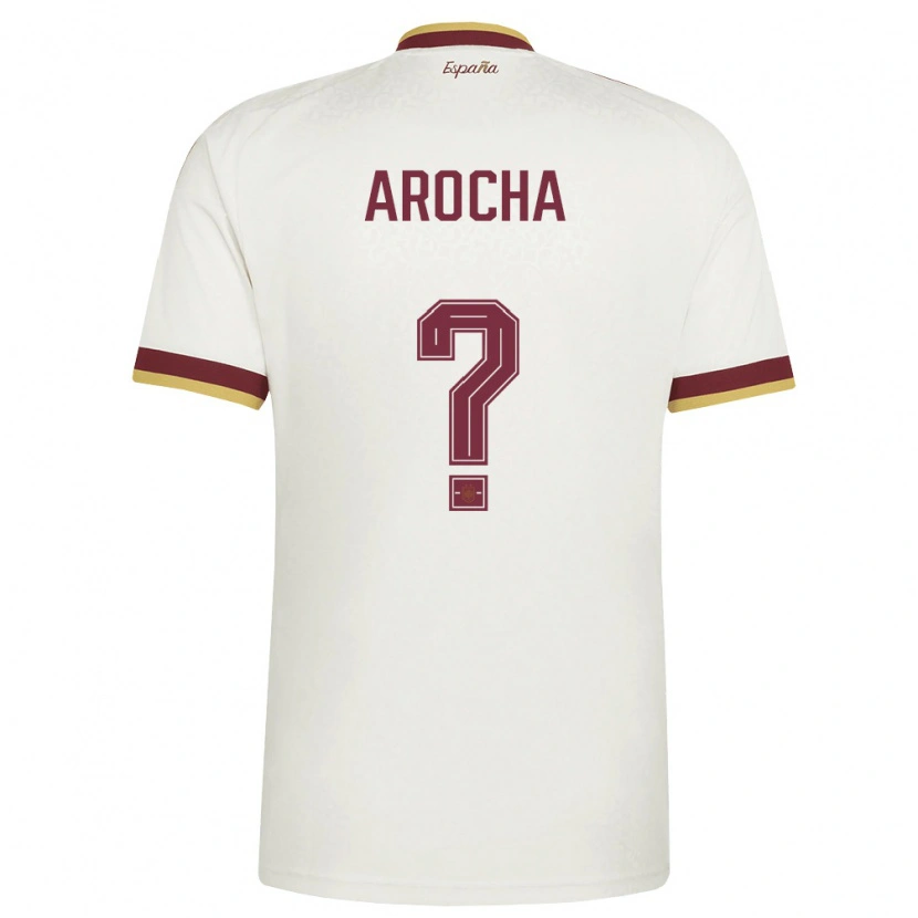 Danxen Män Spanien Santi Arocha #0 Off-White Burgund Bortatröja Matchtröjor 26-28 Tröjor T-Tröja