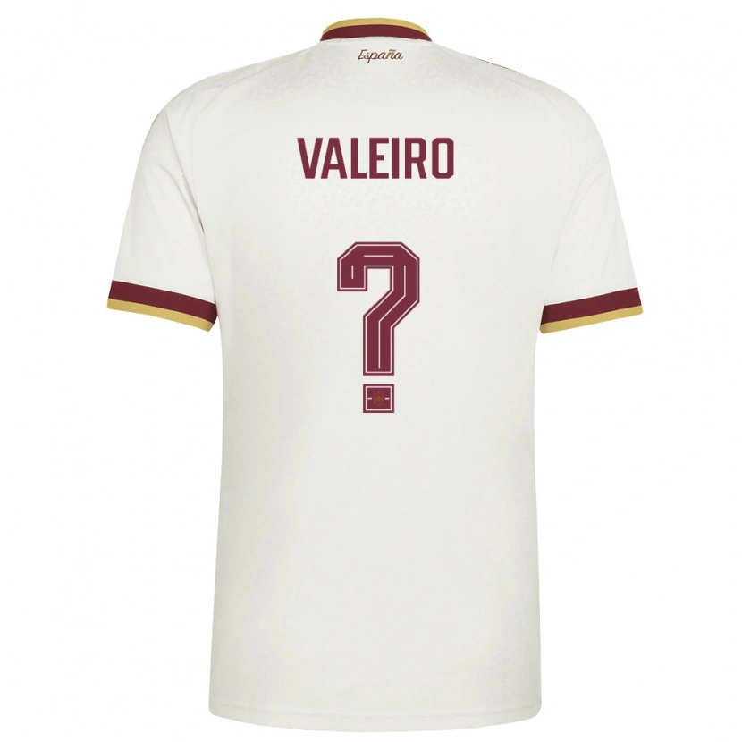 Danxen Män Spanien Mauro Valeiro #0 Off-White Burgund Bortatröja Matchtröjor 26-28 Tröjor T-Tröja