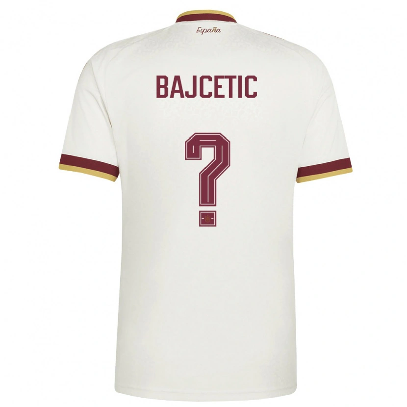 Danxen Män Spanien Stefan Bajcetic #0 Off-White Burgund Bortatröja Matchtröjor 26-28 Tröjor T-Tröja