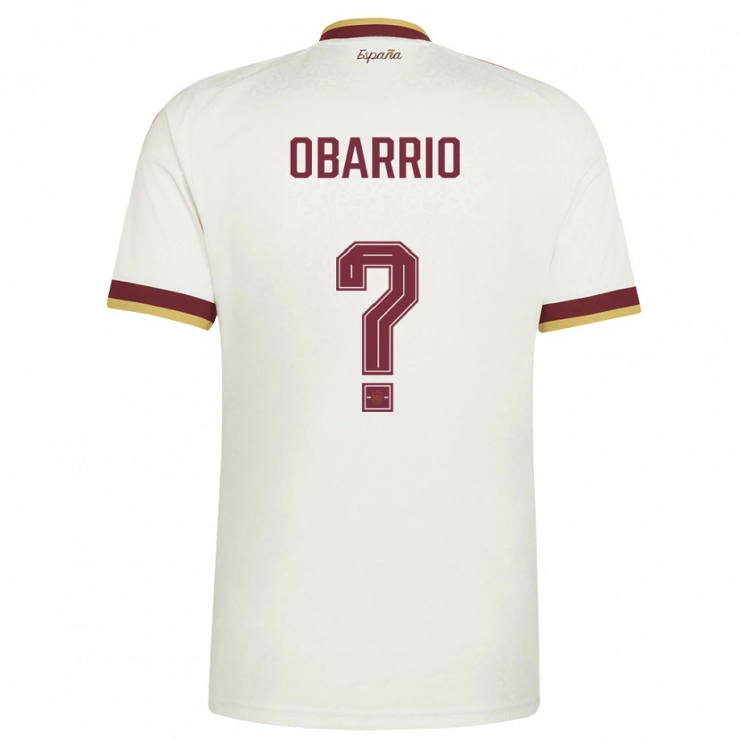 Danxen Män Spanien Álvaro Obarrio #0 Off-White Burgund Bortatröja Matchtröjor 26-28 Tröjor T-Tröja