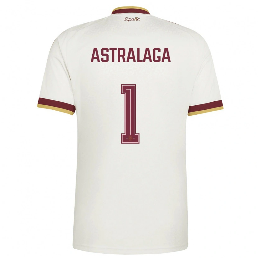 Danxen Män Spanien Ander Astralaga #1 Off-White Burgund Bortatröja Matchtröjor 26-28 Tröjor T-Tröja