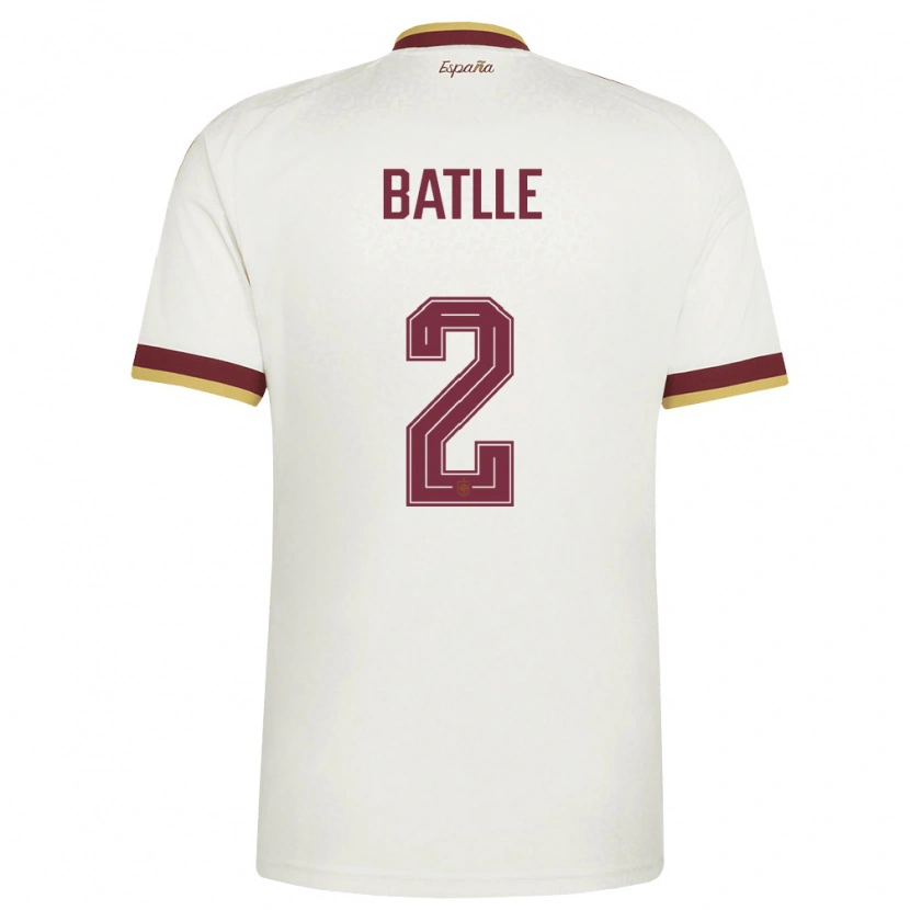 Danxen Män Spanien Ona Batlle #2 Off-White Burgund Bortatröja Matchtröjor 26-28 Tröjor T-Tröja