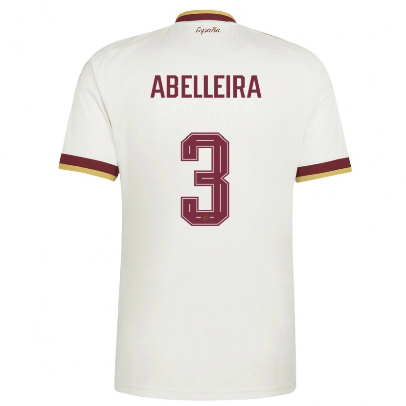Danxen Män Spanien Teresa Abelleira #3 Off-White Burgund Bortatröja Matchtröjor 26-28 Tröjor T-Tröja