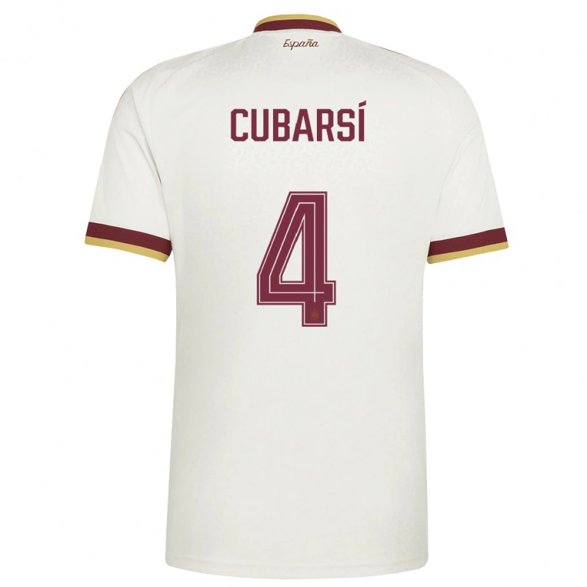 Danxen Män Spanien Pau Cubarsí #4 Off-White Burgund Bortatröja Matchtröjor 26-28 Tröjor T-Tröja