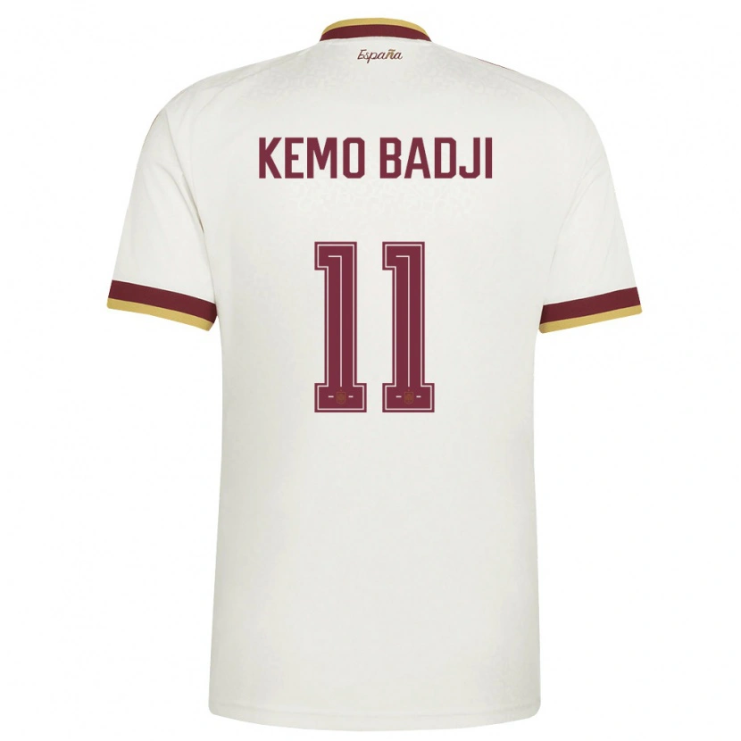 Danxen Män Spanien Abdou Kemo Badji #11 Off-White Burgund Bortatröja Matchtröjor 26-28 Tröjor T-Tröja