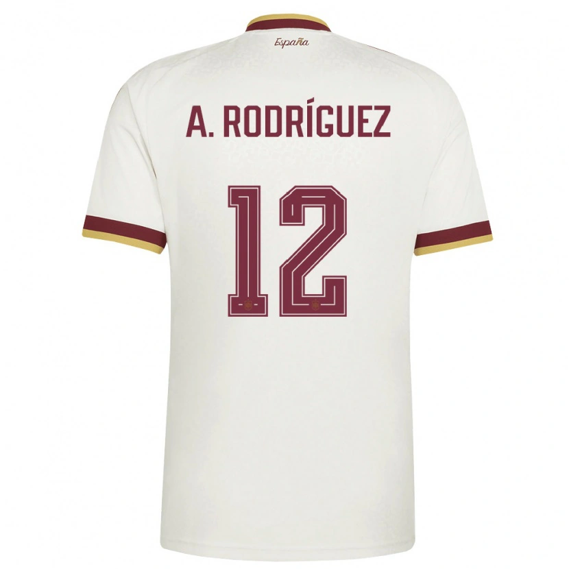 Danxen Män Spanien Anxo Rodríguez #12 Off-White Burgund Bortatröja Matchtröjor 26-28 Tröjor T-Tröja