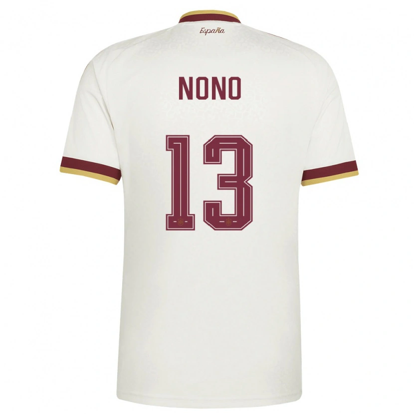 Danxen Män Spanien Nono #13 Off-White Burgund Bortatröja Matchtröjor 26-28 Tröjor T-Tröja