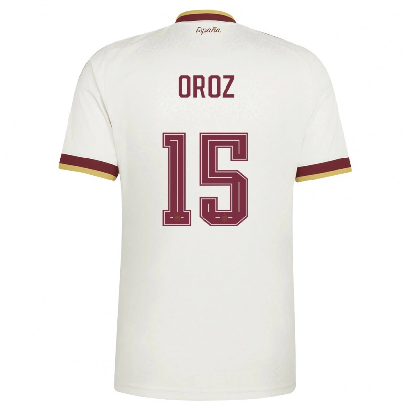 Danxen Män Spanien Maite Oroz #15 Off-White Burgund Bortatröja Matchtröjor 26-28 Tröjor T-Tröja