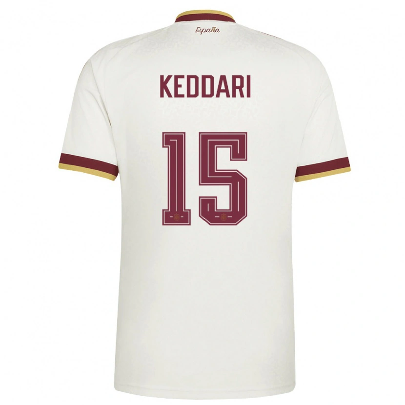 Danxen Män Spanien Wassim Keddari #15 Off-White Burgund Bortatröja Matchtröjor 26-28 Tröjor T-Tröja
