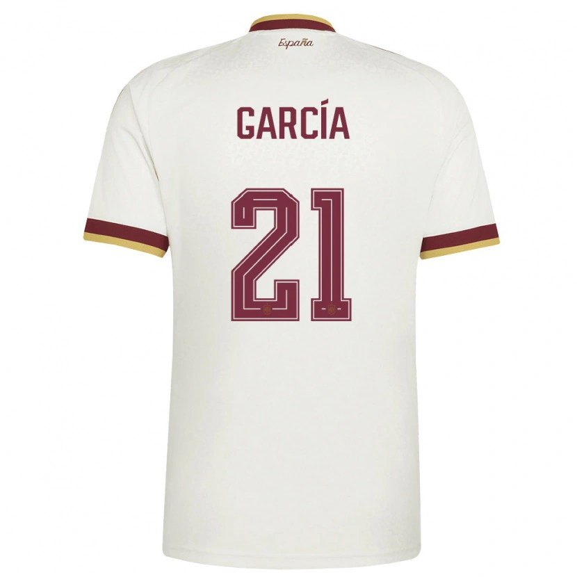 Danxen Män Spanien Sheila Garcia #21 Off-White Burgund Bortatröja Matchtröjor 26-28 Tröjor T-Tröja