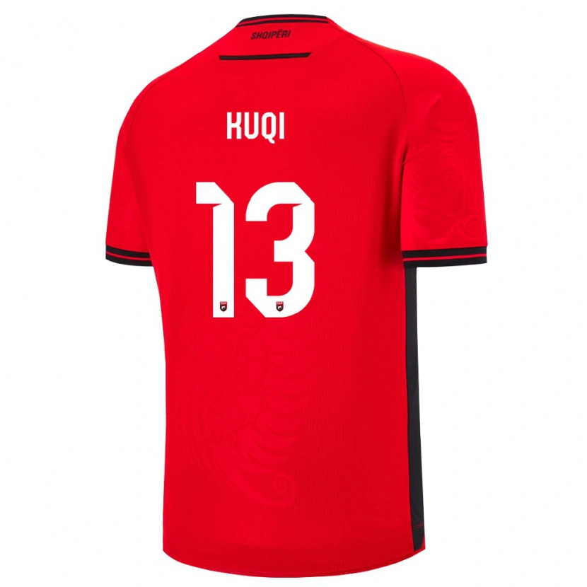 Danxen Kvinnor Albanien Grei Kuqi #13 Röd Svart Hemmatröja Matchtröjor 26-28 Tröjor T-Tröja