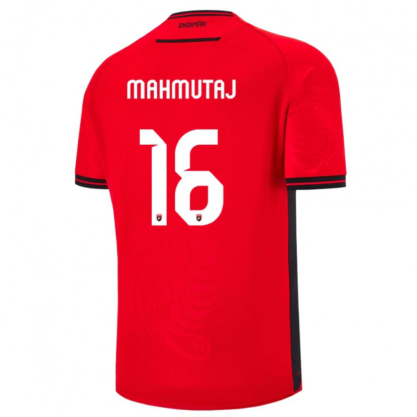Danxen Kvinnor Albanien Alvin Mahmutaj #16 Röd Svart Hemmatröja Matchtröjor 26-28 Tröjor T-Tröja