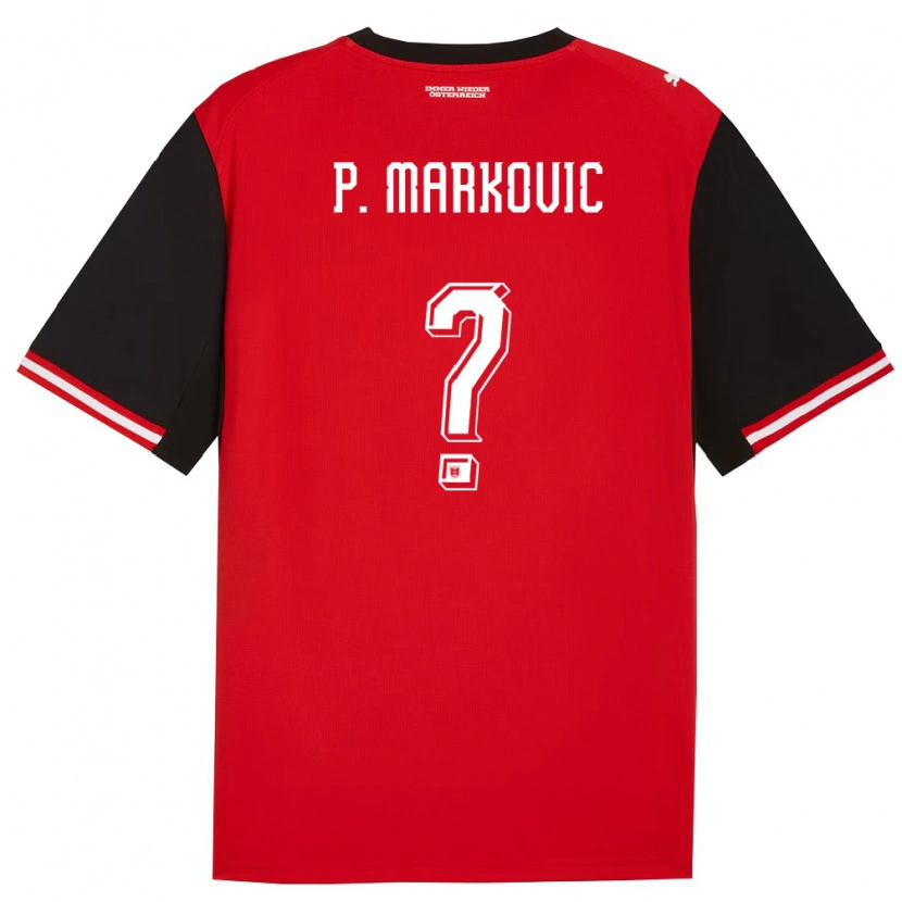 Danxen Kvinnor Österrike Petar Markovic #0 Svart Vit Hemmatröja Matchtröjor 26-28 Tröjor T-Tröja
