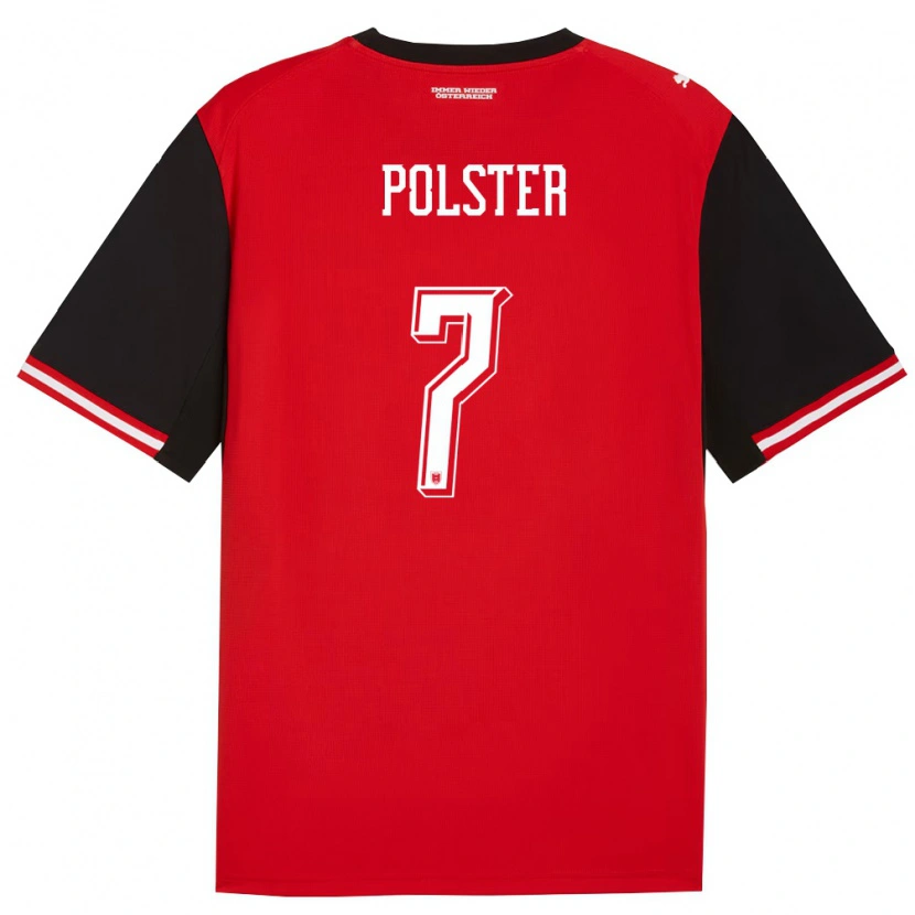 Danxen Kvinnor Österrike Manuel Polster #7 Svart Vit Hemmatröja Matchtröjor 26-28 Tröjor T-Tröja