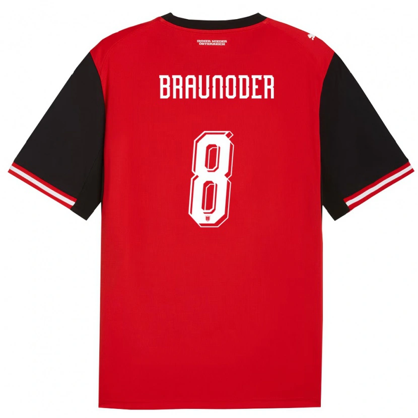 Danxen Kvinnor Österrike Matthias Braunöder #8 Svart Vit Hemmatröja Matchtröjor 26-28 Tröjor T-Tröja
